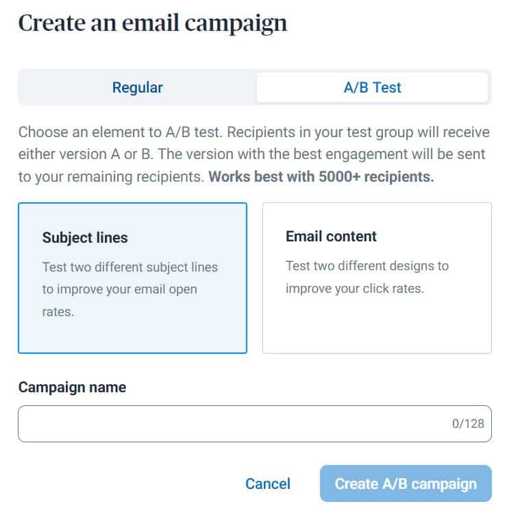 email ab testing
